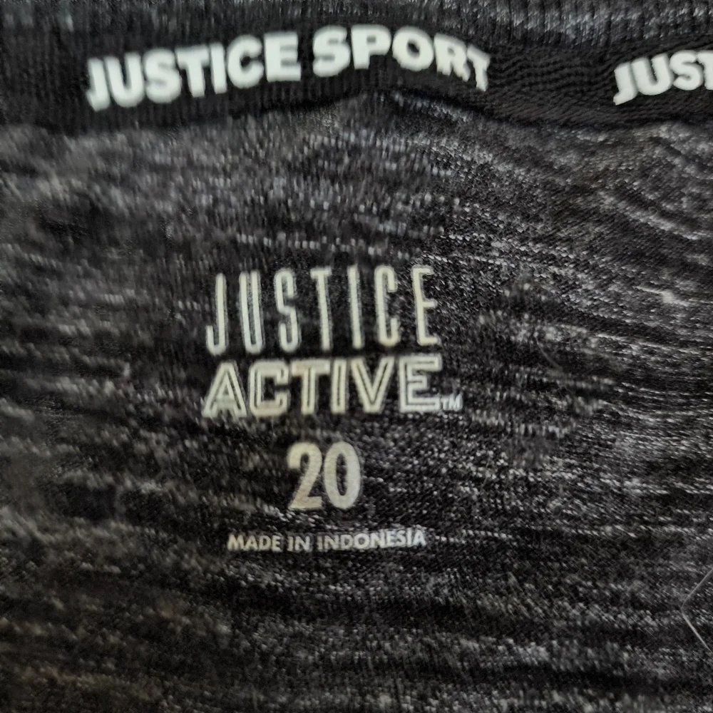 Justice Active Sport Volleyball T-Shirt Heathered Grey Glitter Detail Girl's 20